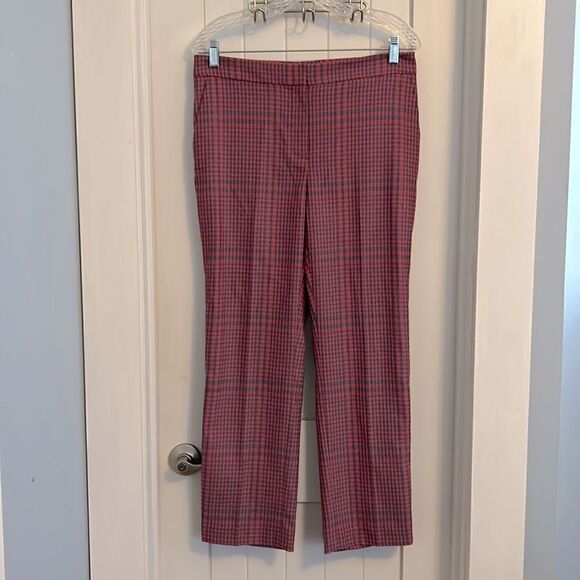 NWT 1901 Simone Pink Plaid Ankle Pants Trousers Size 8 - Picture 1 of 11